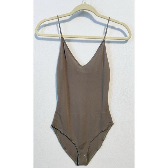 Zara Top Womens Medium Light Mink Strappy Bodysuit Soft Stretchy Boho Flirty - Picture 1 of 7